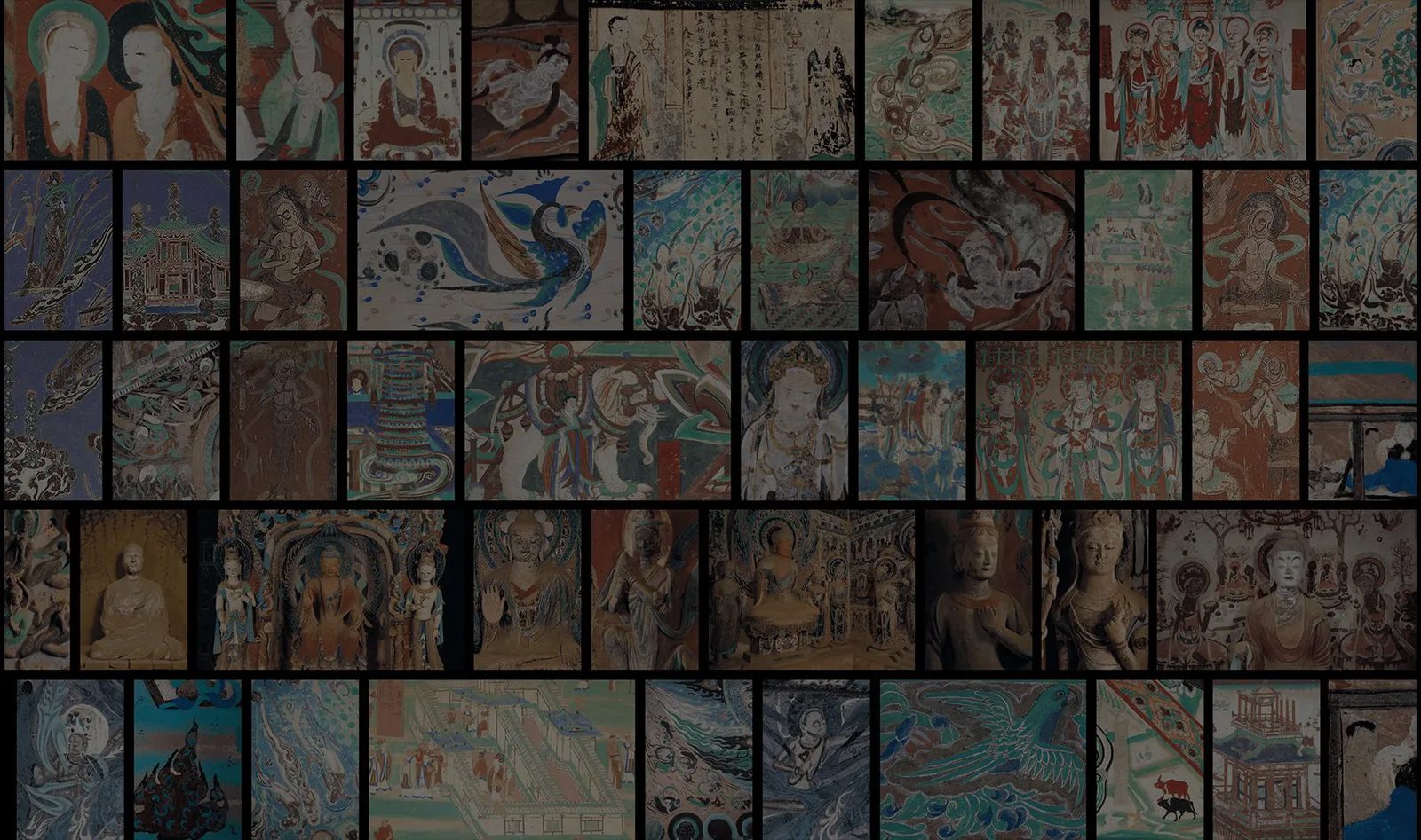 Wall of Mogao Cave murals in the Digital Dunhuang online collection