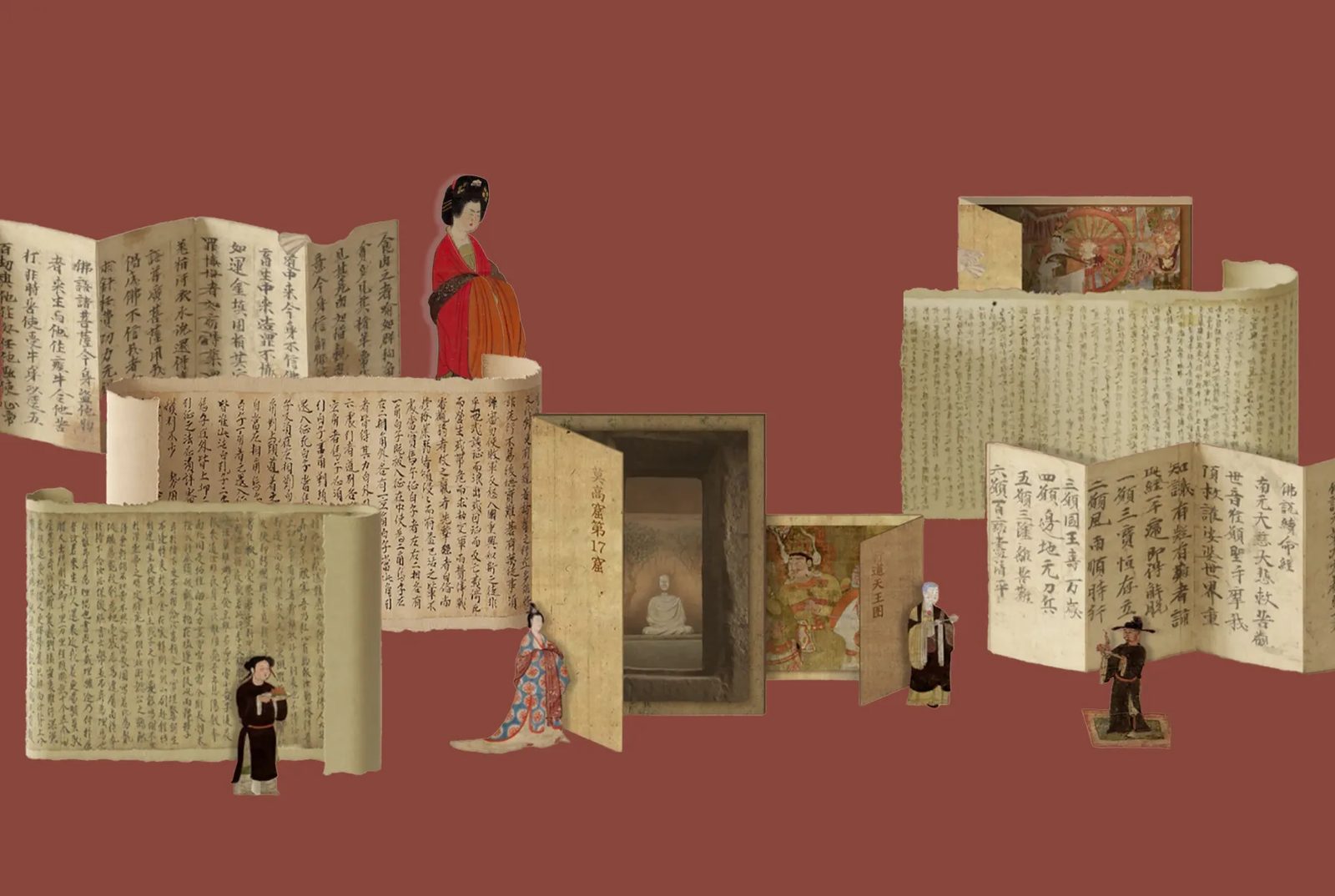 Library Cave manuscripts and figures in the Digital Dunhuang collection